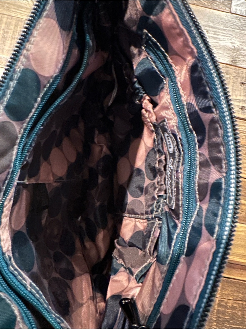 Lug Teal Quilted Shoulder Bag - Picture 4 of 6